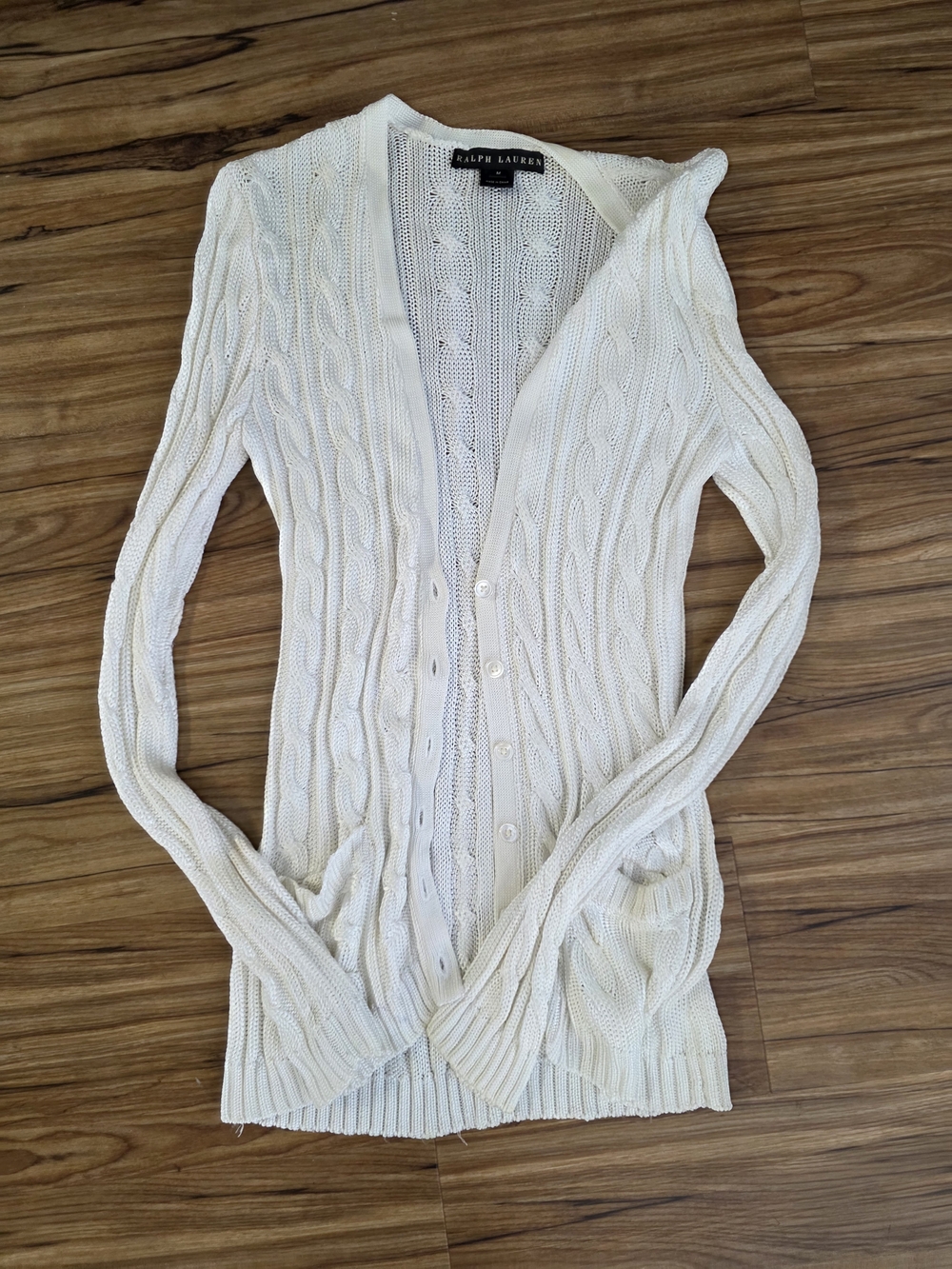 Ralph Lauren Ivory Cable Knit Cardigan